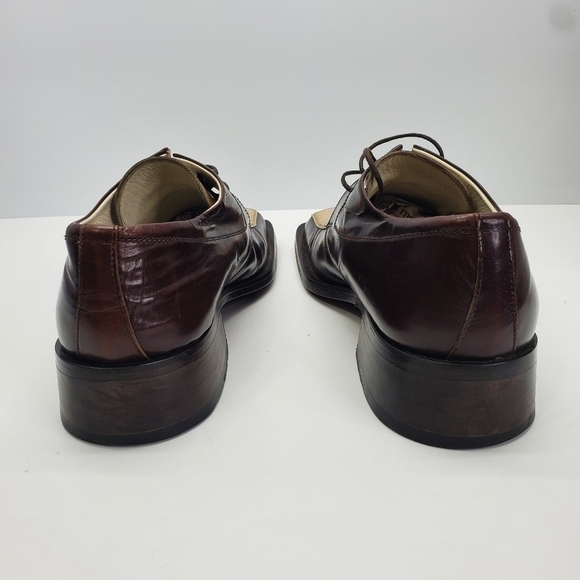 Olivier Shoes Mens 9.5 M Leather Derbys   Brown And Tan Quality Made In Italy - Picture 6 of 16